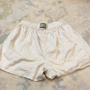 Daily Drills Cream Poplin  Shorts